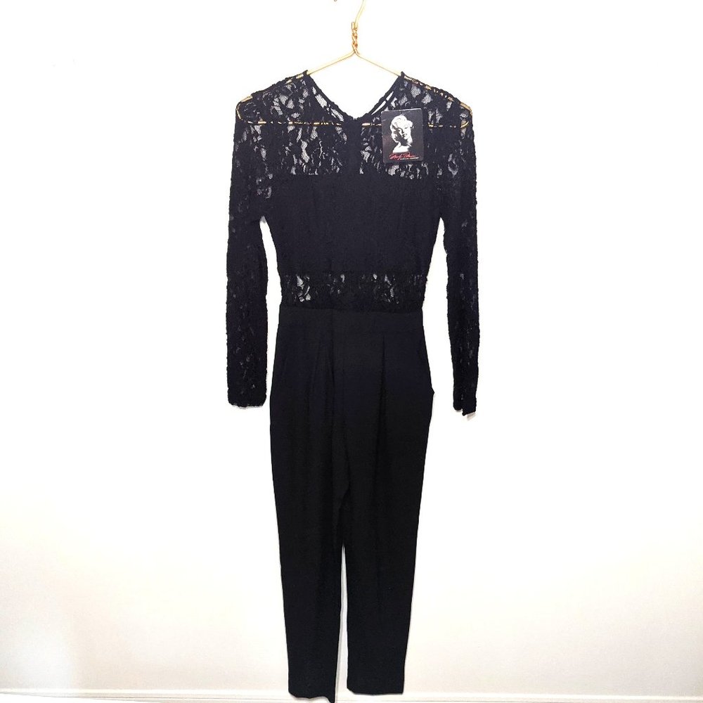 NWT Marilyn Monroe Black Lace Jumpsuit Size S